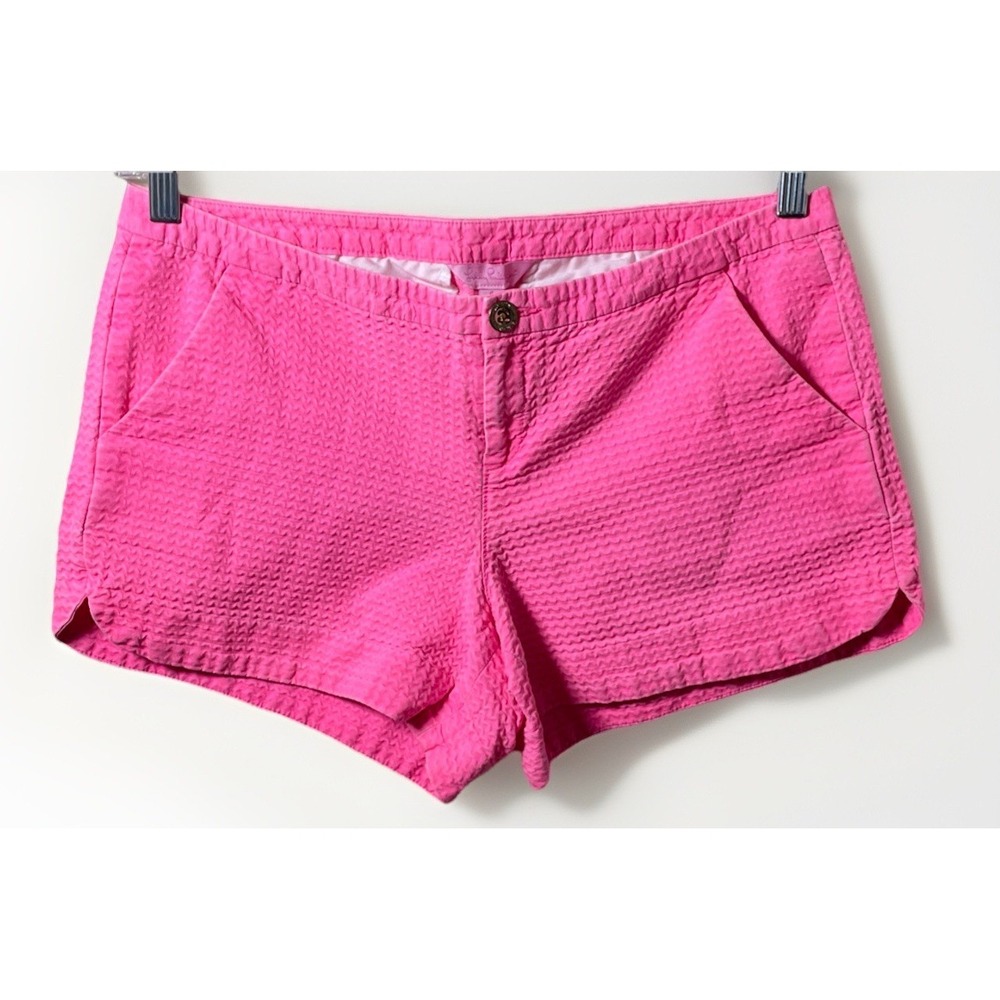 Lilly Pulitzer Shorts Size 6 Adie Textured Pink Cotton Casual Summer Resort Pool